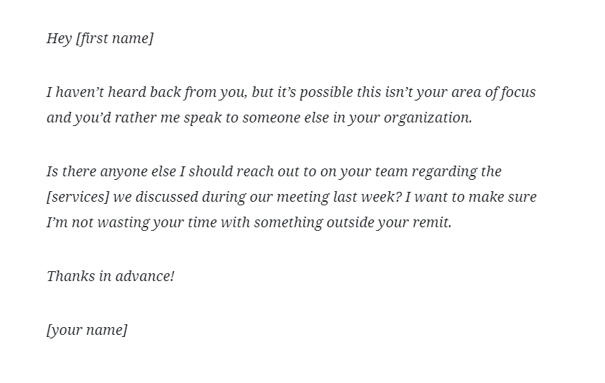 follow up email after listing presentation