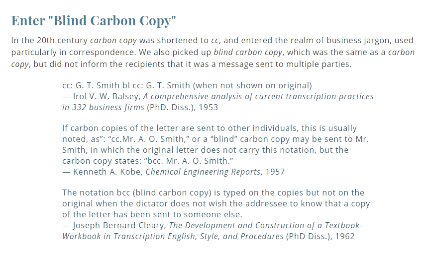 meaning of Blind Carbon Copy